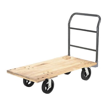Global Industrial Platform Truck w/Hardwood Deck, 54 x 27, 2400 Lb. Capacity, 8 Rubber Casters 952502